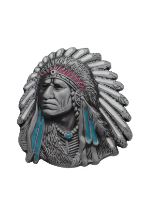 Native American Indian Chief Belt Buckle
