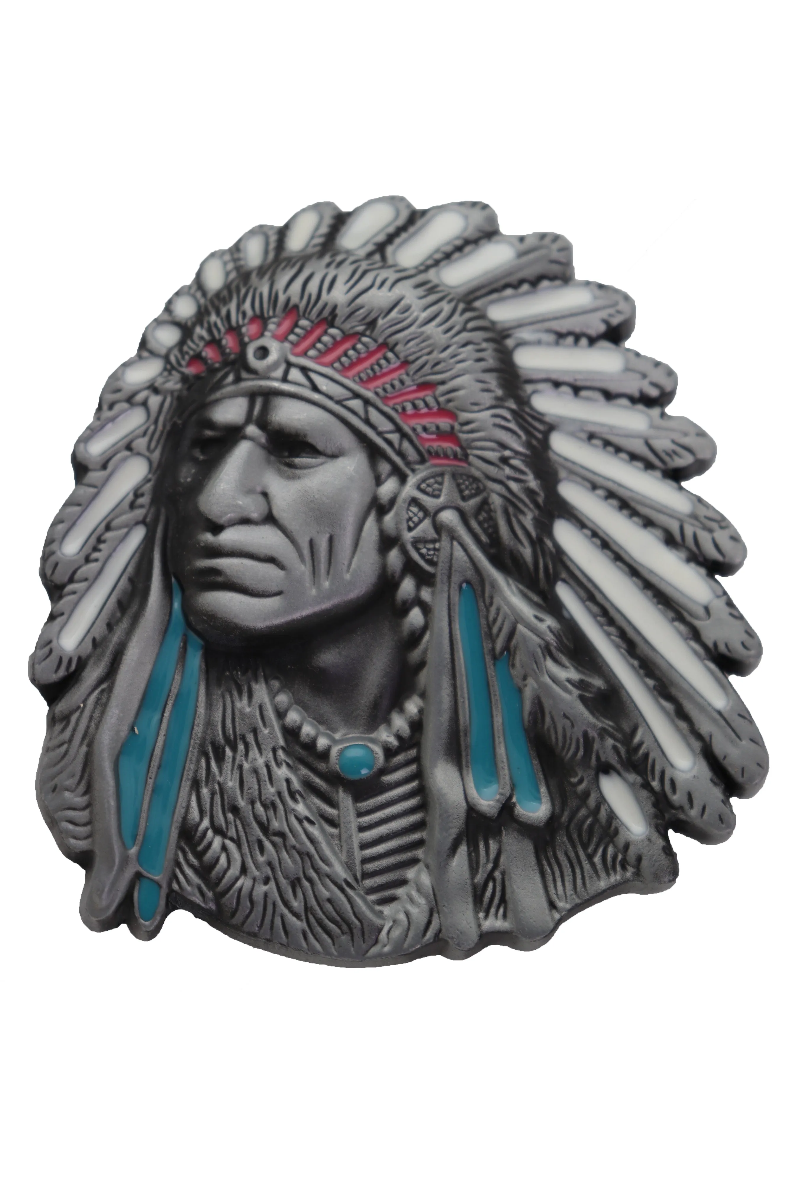 Native American Indian Chief Belt Buckle