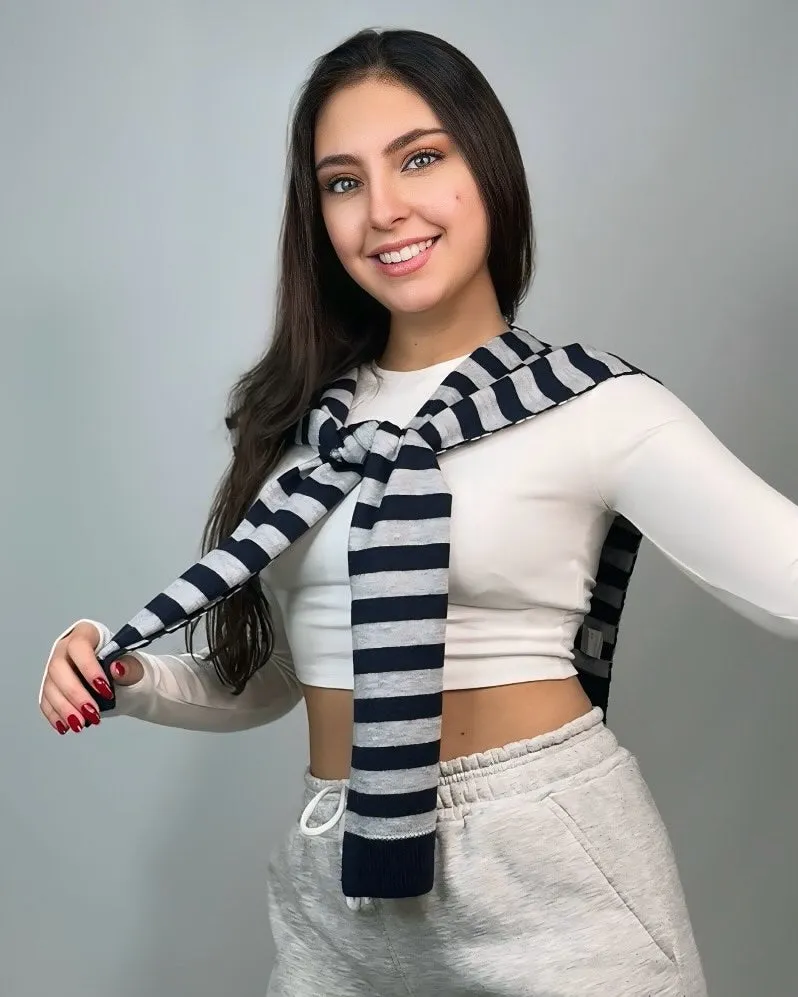 Navy-Blue Stripped Scarf