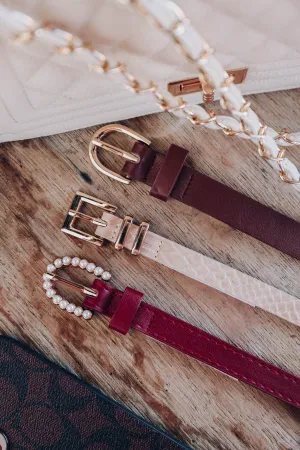 Neutrals Trio Slim Belt Set