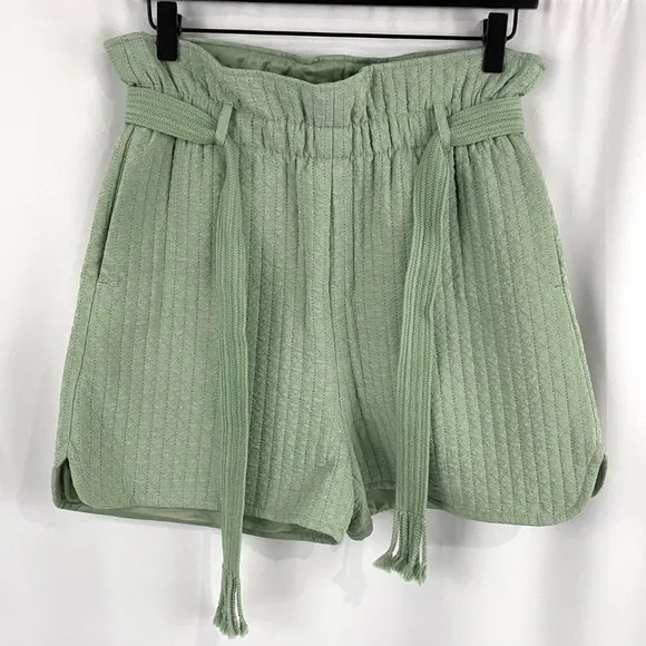 New SAMSOE SAMSOE Quilted Paperbag Waist Ember Shorts Vineyard Green Size XS
