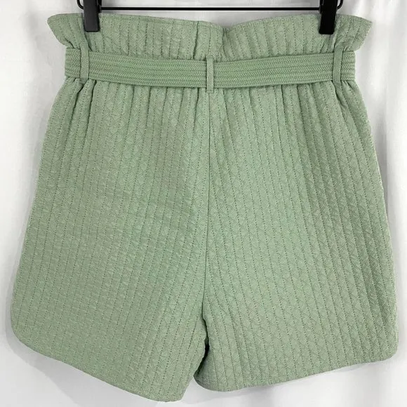 New SAMSOE SAMSOE Quilted Paperbag Waist Ember Shorts Vineyard Green Size XS