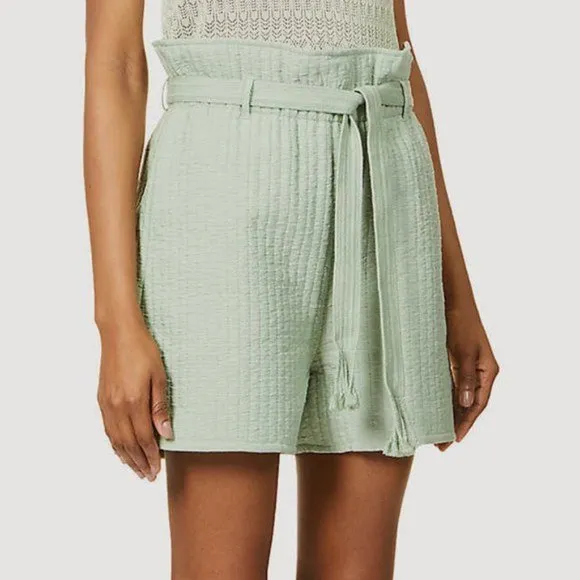New SAMSOE SAMSOE Quilted Paperbag Waist Ember Shorts Vineyard Green Size XS