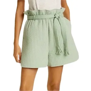 New SAMSOE SAMSOE Quilted Paperbag Waist Ember Shorts Vineyard Green Size XS