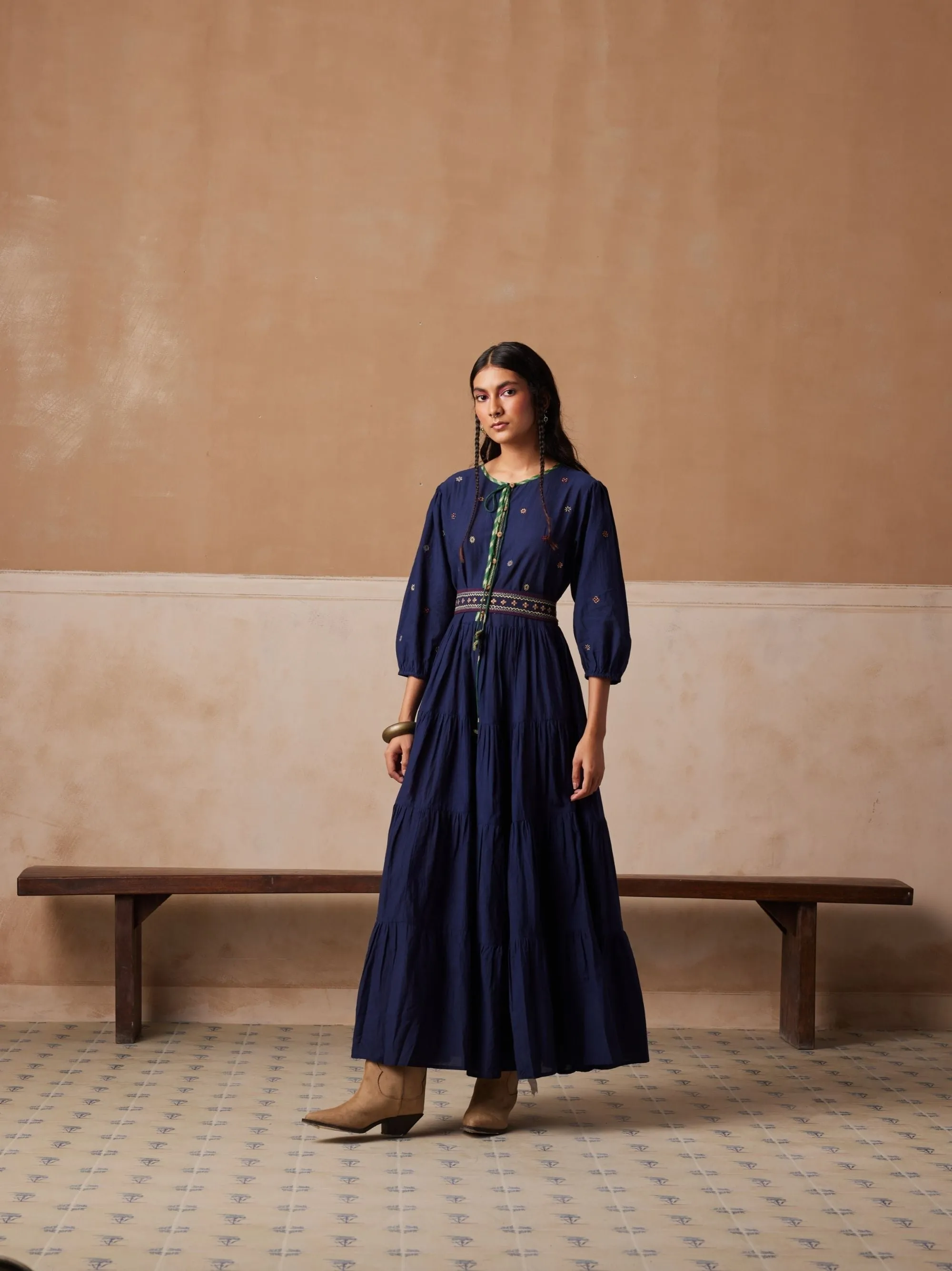 New Season Summer Fall 24-Dress Luna Cotton Indigo-SS24-LUNAD-IND-Fashion Edit Cord Studio