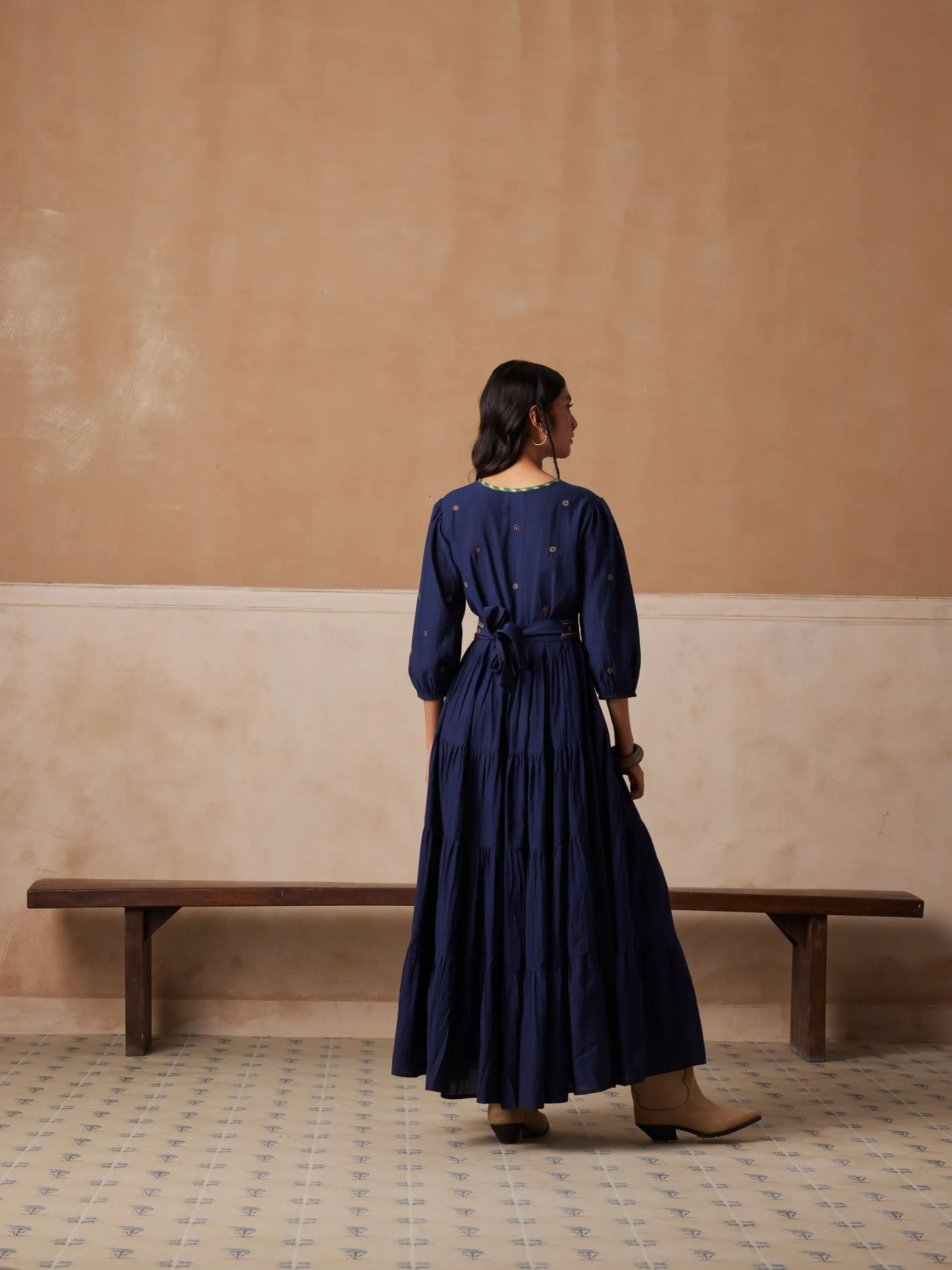 New Season Summer Fall 24-Dress Luna Cotton Indigo-SS24-LUNAD-IND-Fashion Edit Cord Studio