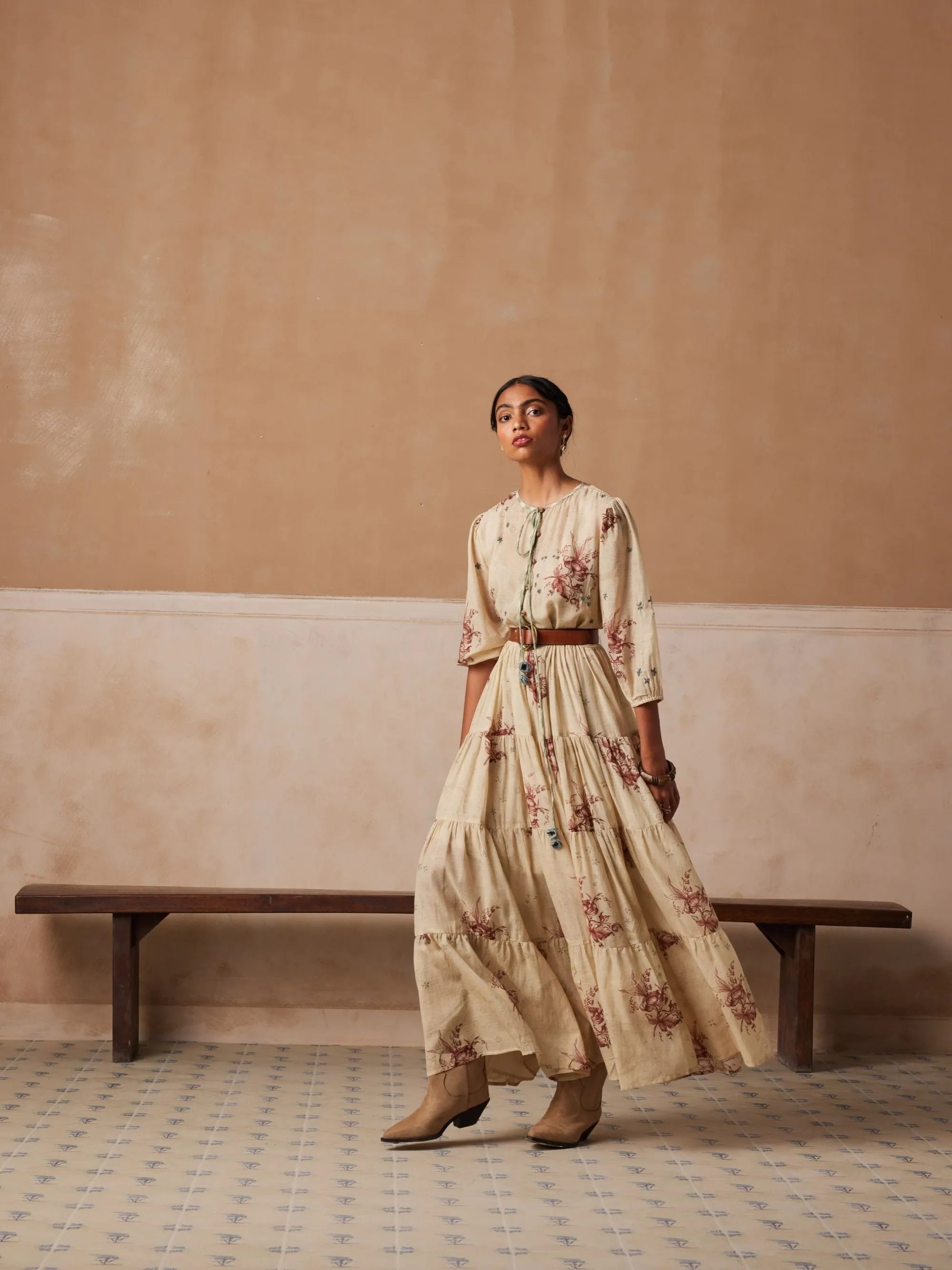 New Season Summer Fall 24-Dress Luna Cotton Peony-SS24-LUNAD-PNY-Fashion Edit Cord Studio