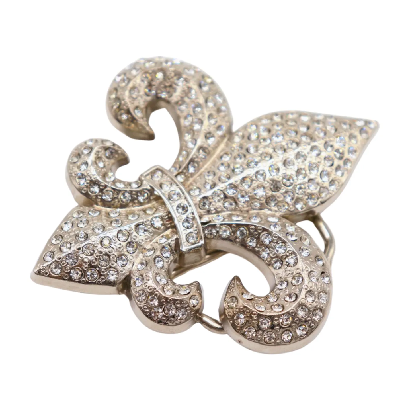 New Women Silver Metal Belt Buckle Western Fashion Bling Fleur De Lis