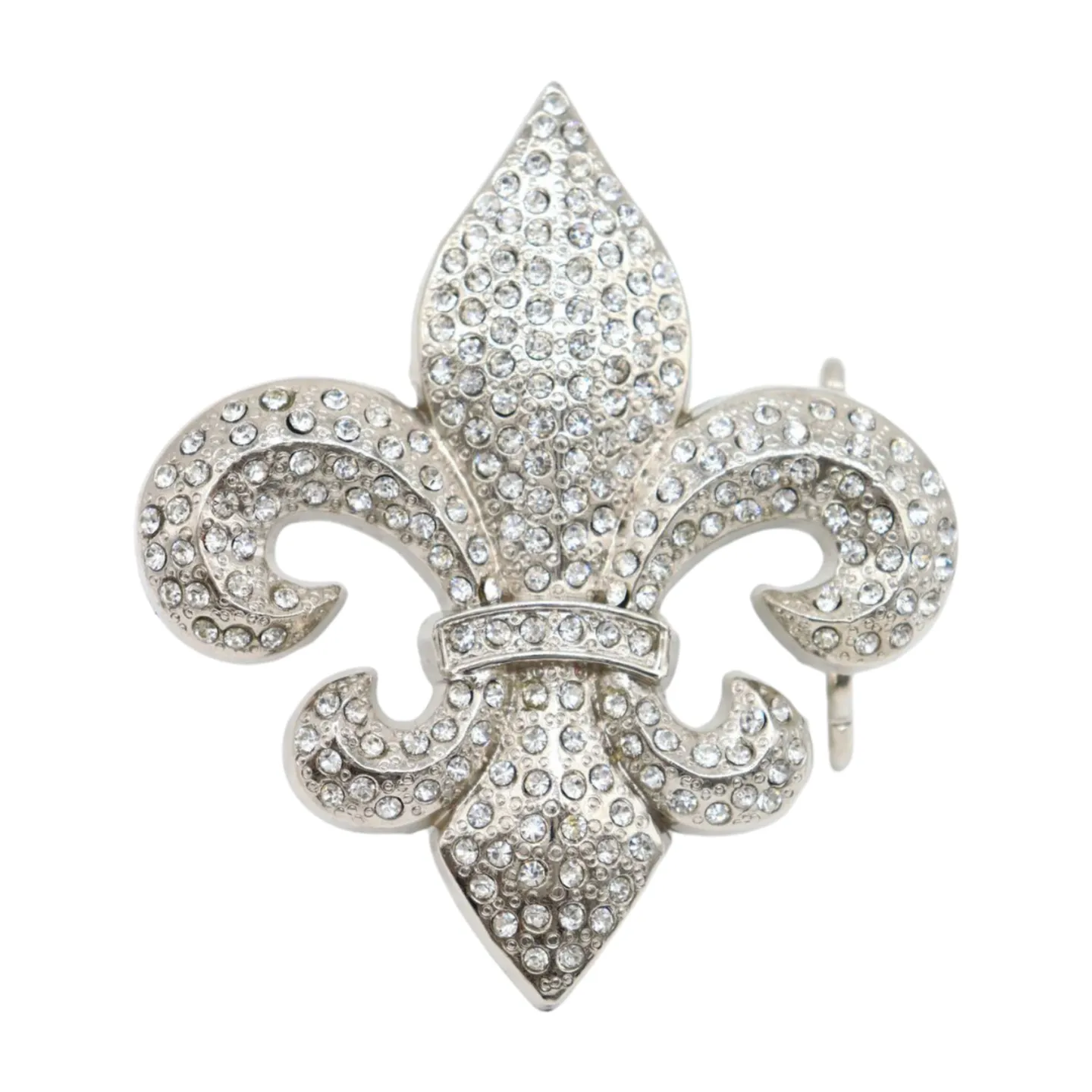 New Women Silver Metal Belt Buckle Western Fashion Bling Fleur De Lis