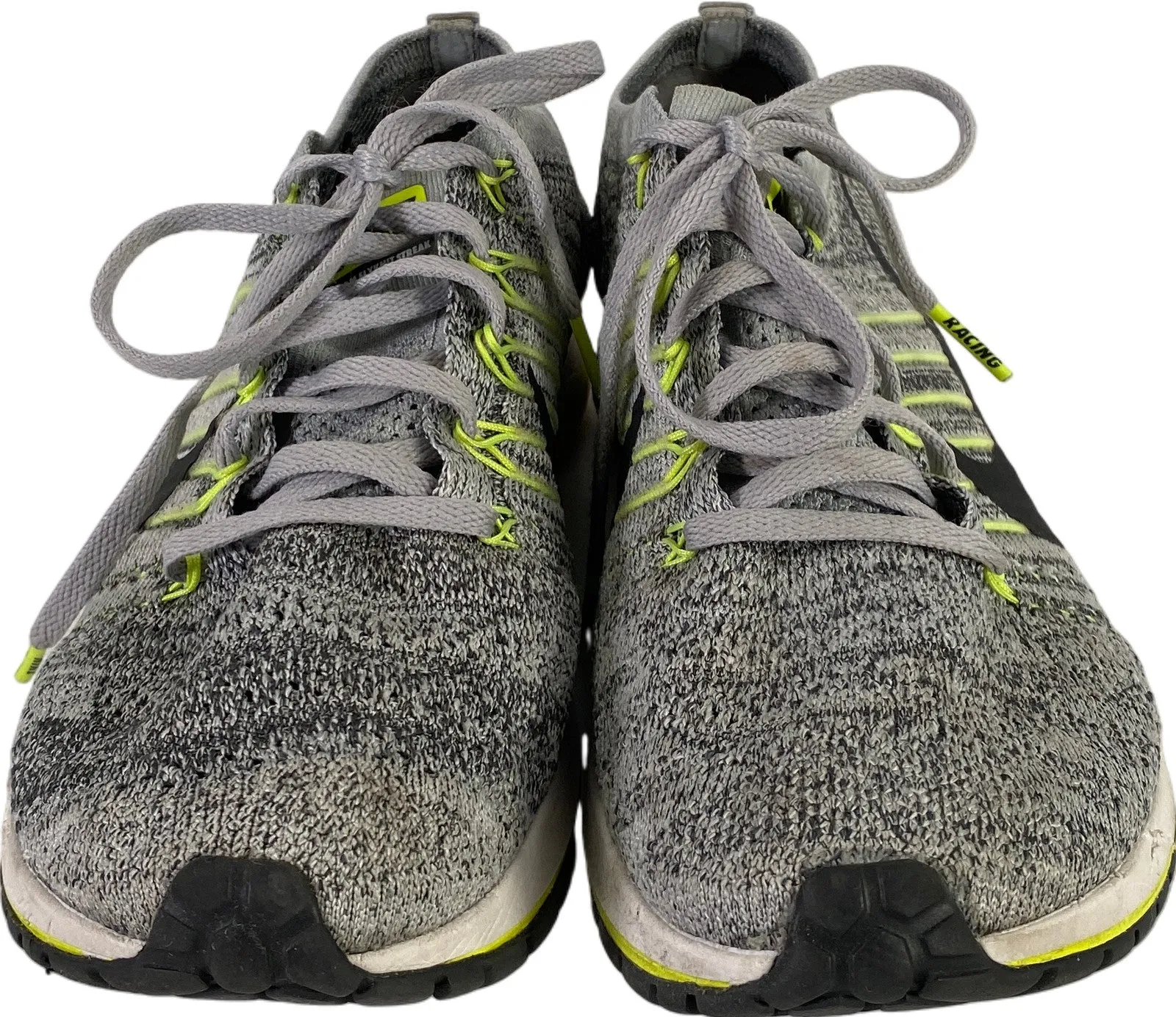 Nike Men’s Wolf Gray Zoom Flyknit Streak Lace Up Athletic Sneakers - 9