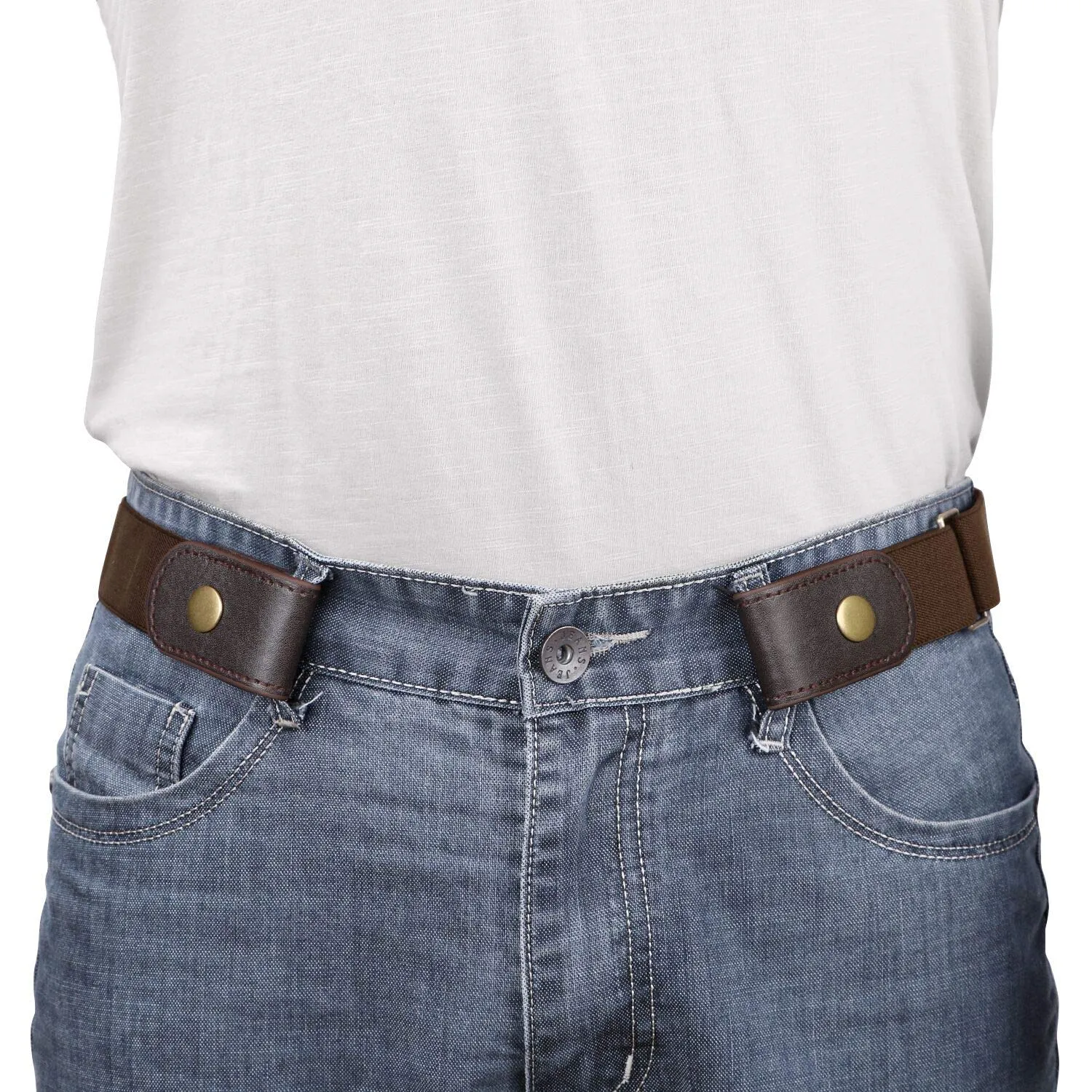 No Buckle Show Belt for Men Buckle Free Stretch Belt for Jeans Pants 1.38 Inches Wide