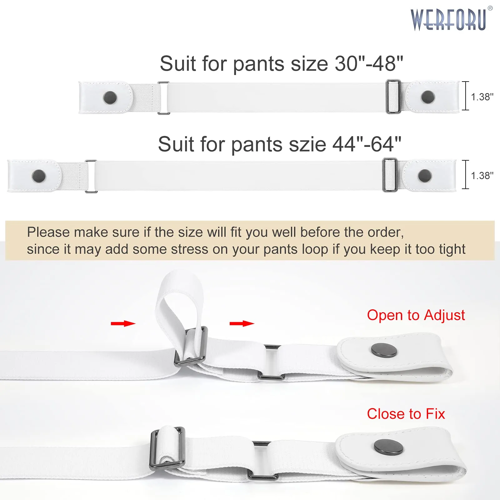 No Buckle Show Belt for Men Buckle Free Stretch Belt for Jeans Pants 1.38 Inches Wide