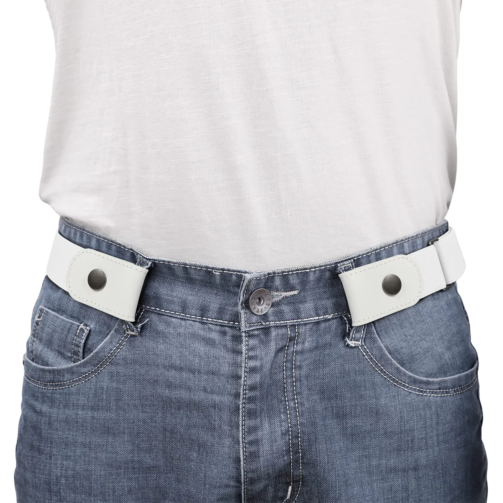 No Buckle Show Belt for Men Buckle Free Stretch Belt for Jeans Pants 1.38 Inches Wide