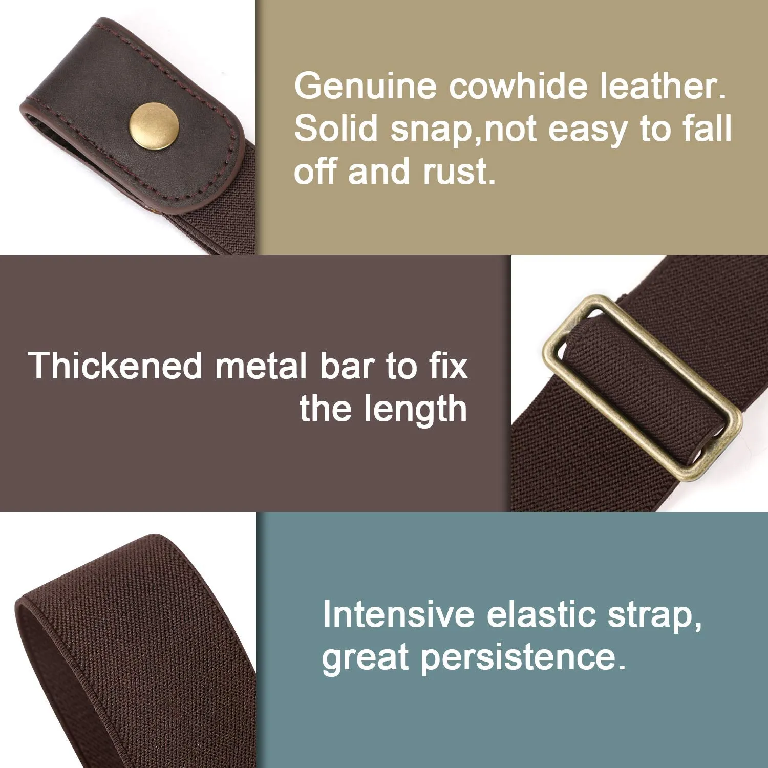 No Buckle Show Belt for Men Buckle Free Stretch Belt for Jeans Pants 1.38 Inches Wide