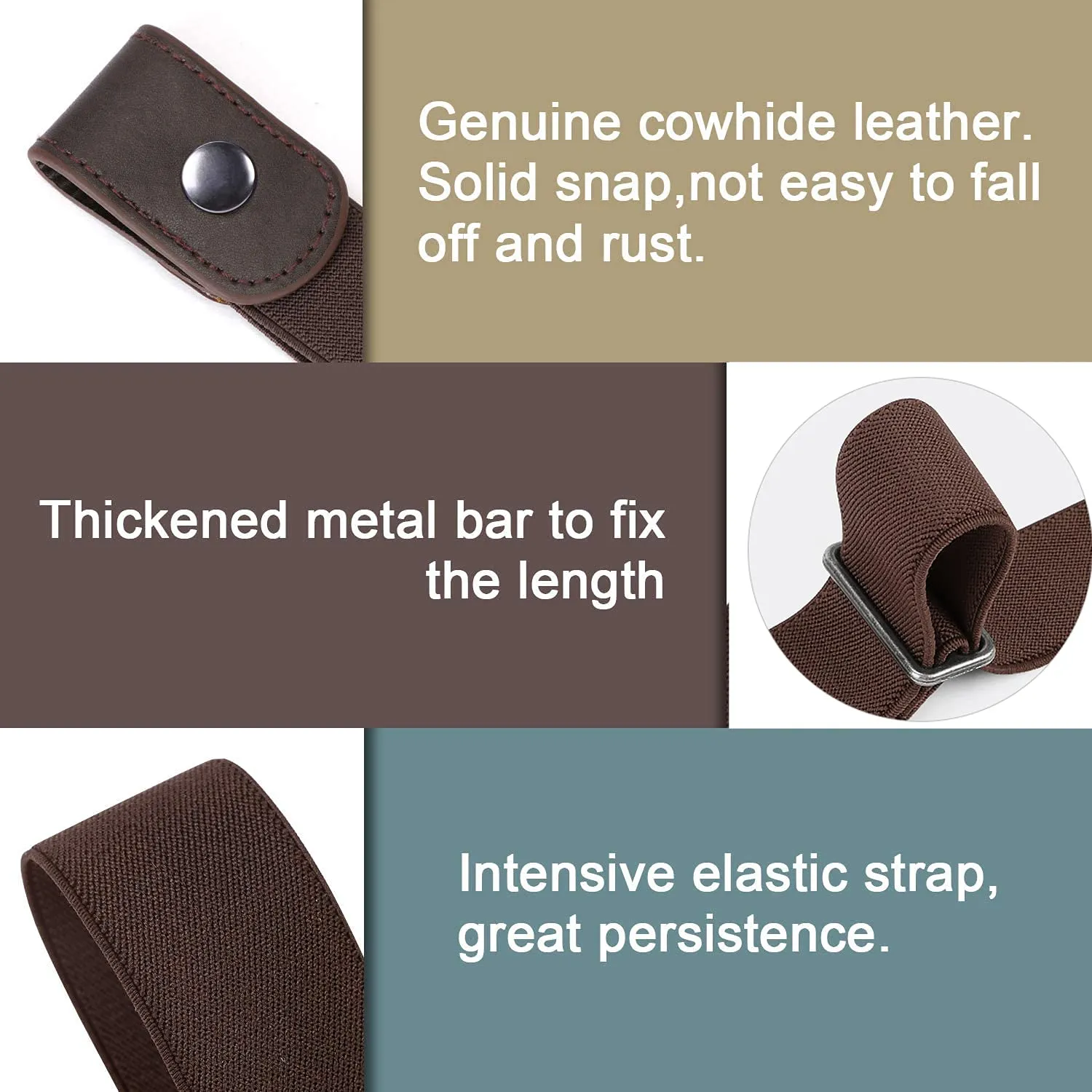 No Buckle Show Belt for Men Buckle Free Stretch Belt for Jeans Pants 1.38 Inches Wide