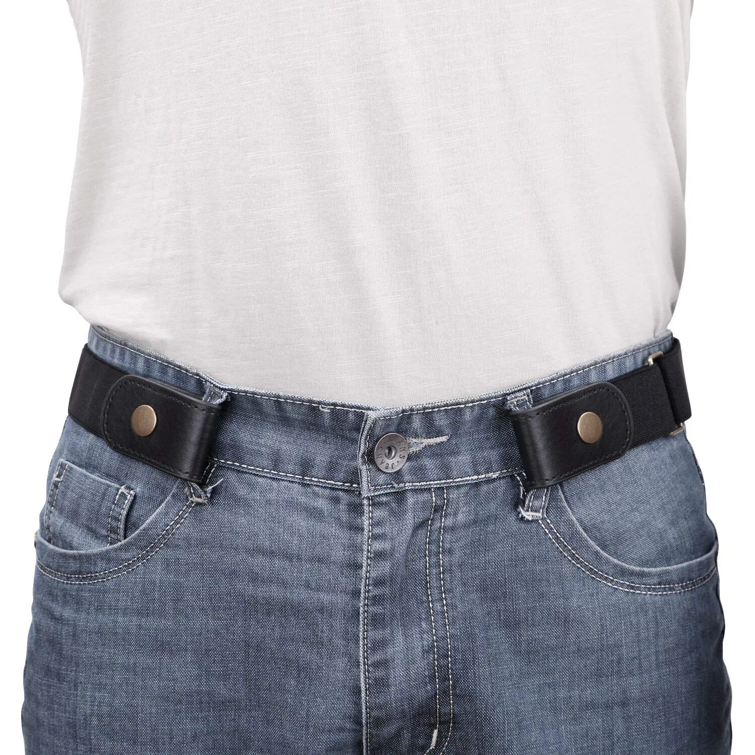 No Buckle Show Belt for Men Buckle Free Stretch Belt for Jeans Pants 1.38 Inches Wide
