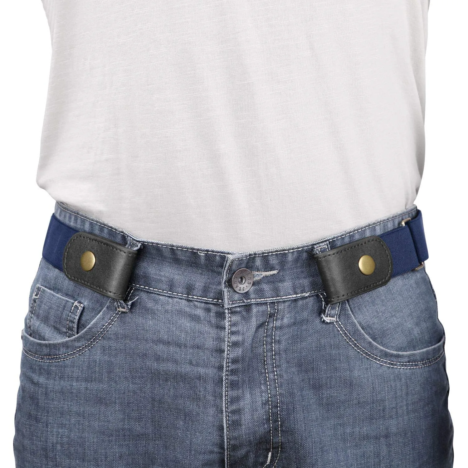 No Buckle Show Belt for Men Buckle Free Stretch Belt for Jeans Pants 1.38 Inches Wide