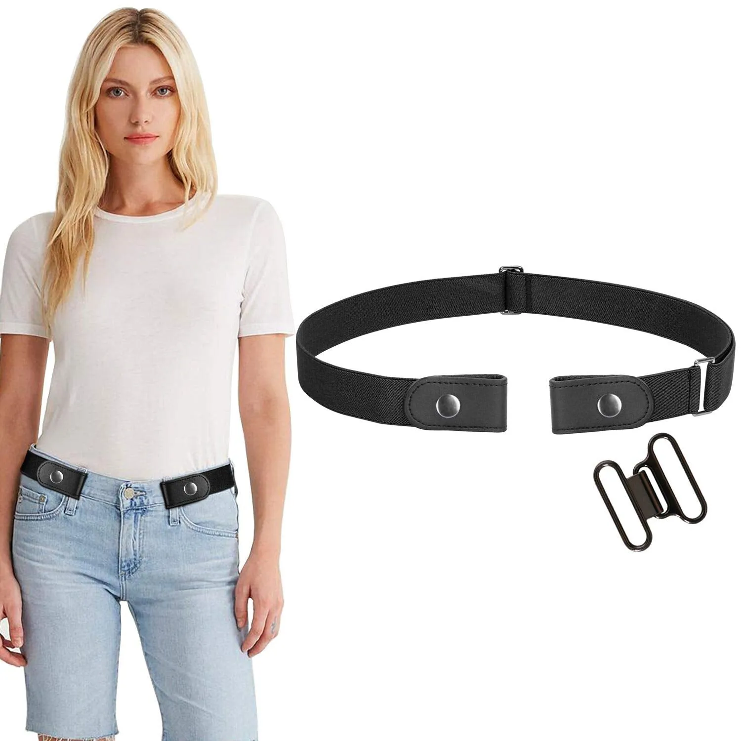 No Buckle Women/Men Invisible Belt Elastic Waist Belt Up to 48" for Jeans Pants Dresses
