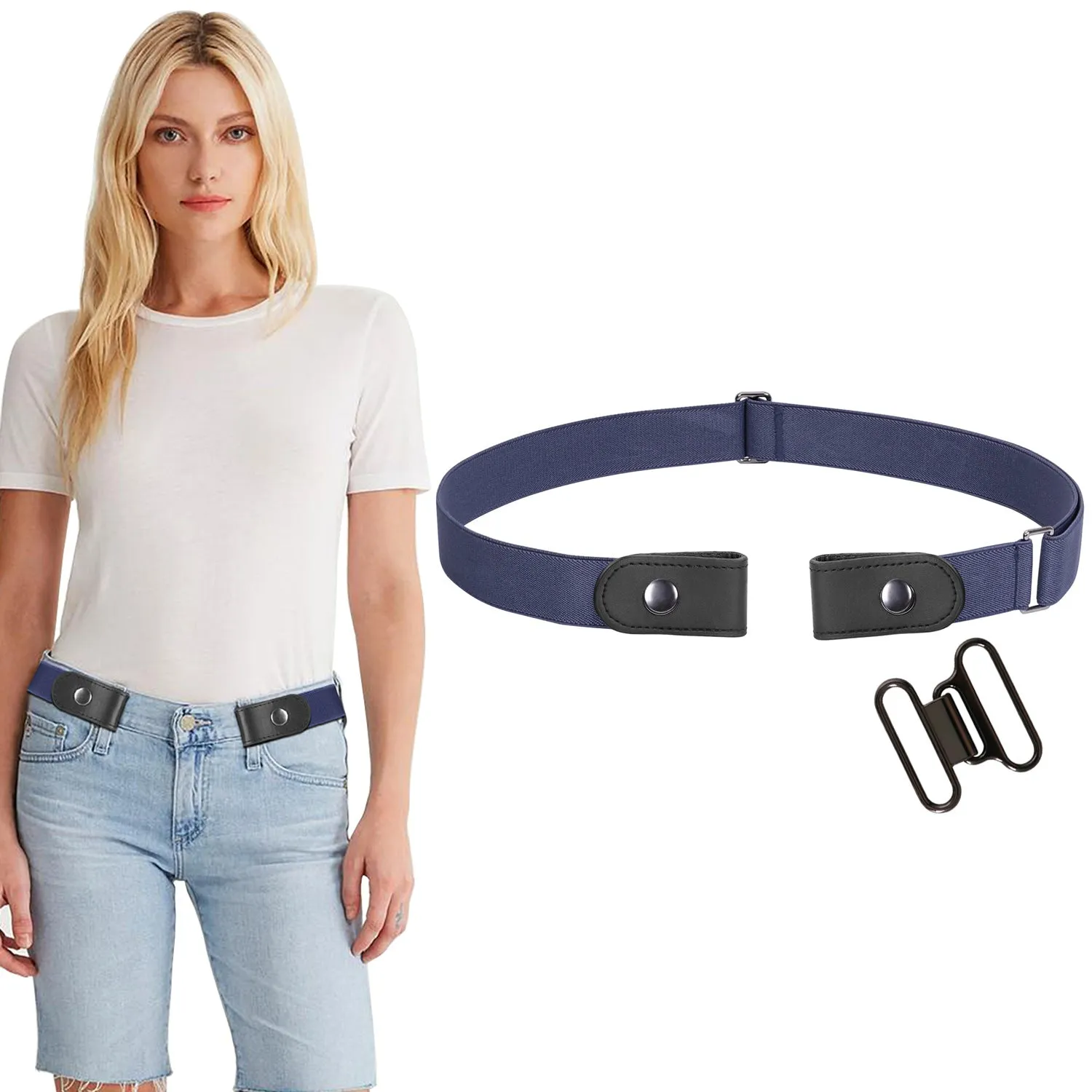 No Buckle Women/Men Invisible Belt Elastic Waist Belt Up to 48" for Jeans Pants Dresses