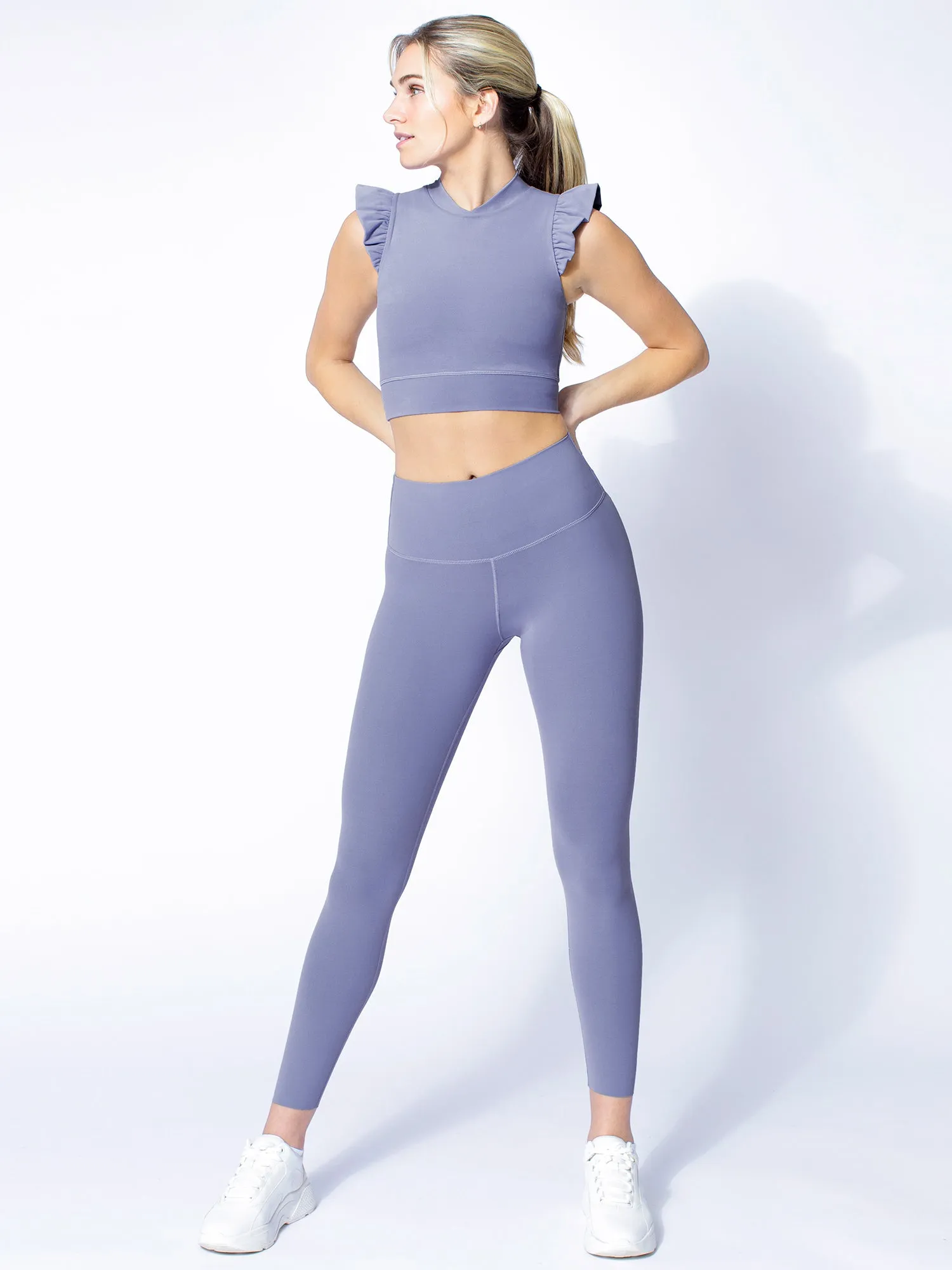 NUDE SHAPE HIGH WAIST PANTS, BLUE AZTEC