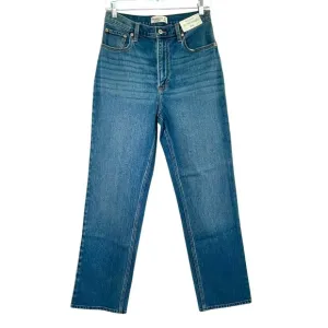 NWT Abercrombie &amp; Fitch The 90s Straight High Rise Medium Wash Jeans Women's 28