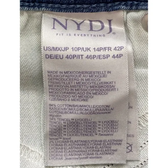 NYDJ Sheri Slim High Rise Denim Jeans, Landslide Wash - Size 10P