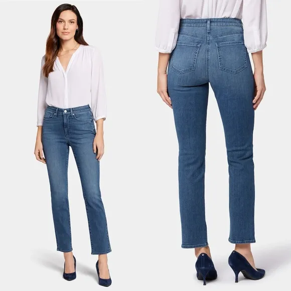 NYDJ Sheri Slim High Rise Denim Jeans, Landslide Wash - Size 10P