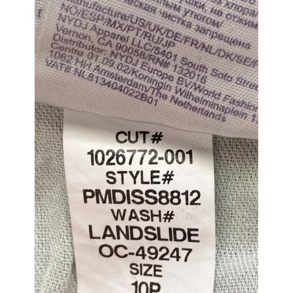 NYDJ Sheri Slim High Rise Denim Jeans, Landslide Wash - Size 10P
