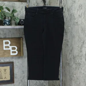 NYDJ Slim Capri Jeans In Cool Embrace Denim With Double Snap Waist Dark Navy 8