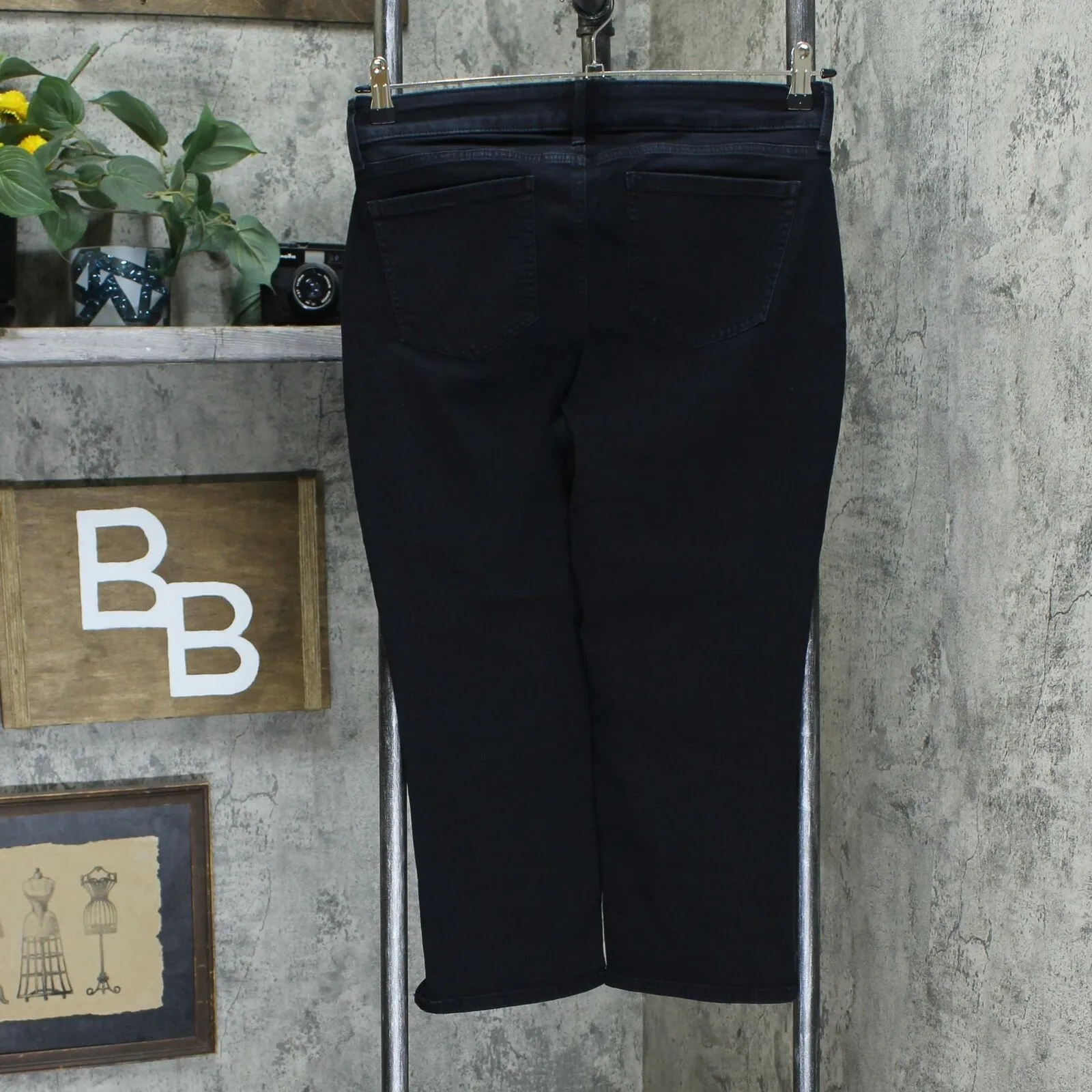 NYDJ Slim Capri Jeans In Cool Embrace Denim With Double Snap Waist Dark Navy 8