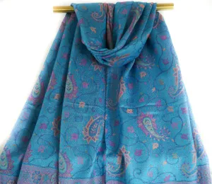 Ocean Bliss Paisley Vines Pashmina Scarf Bohemian Shawl