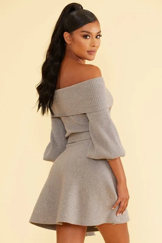 Off/S Sweater Flare Dress