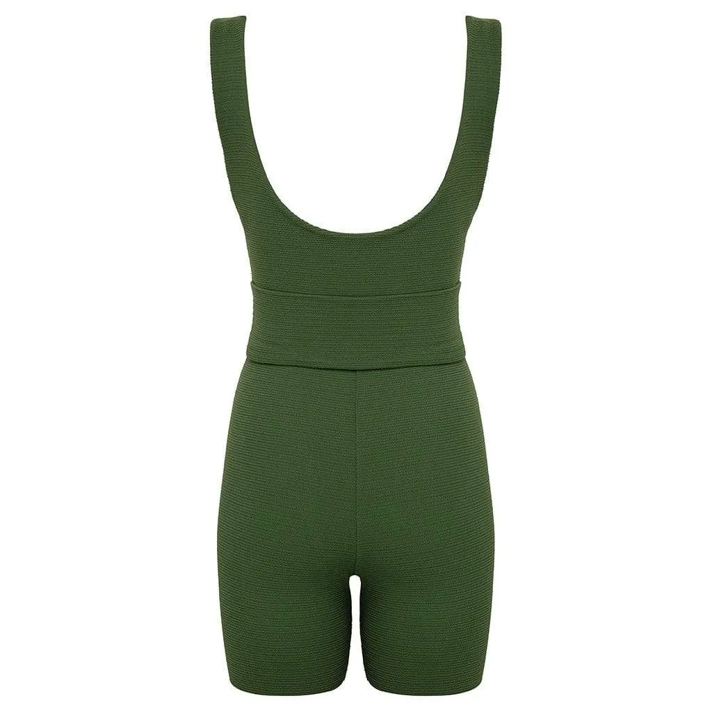 Olive Micro Scrunch Kim Onesie