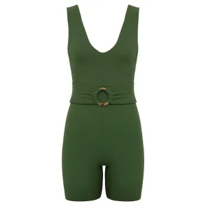 Olive Micro Scrunch Kim Onesie