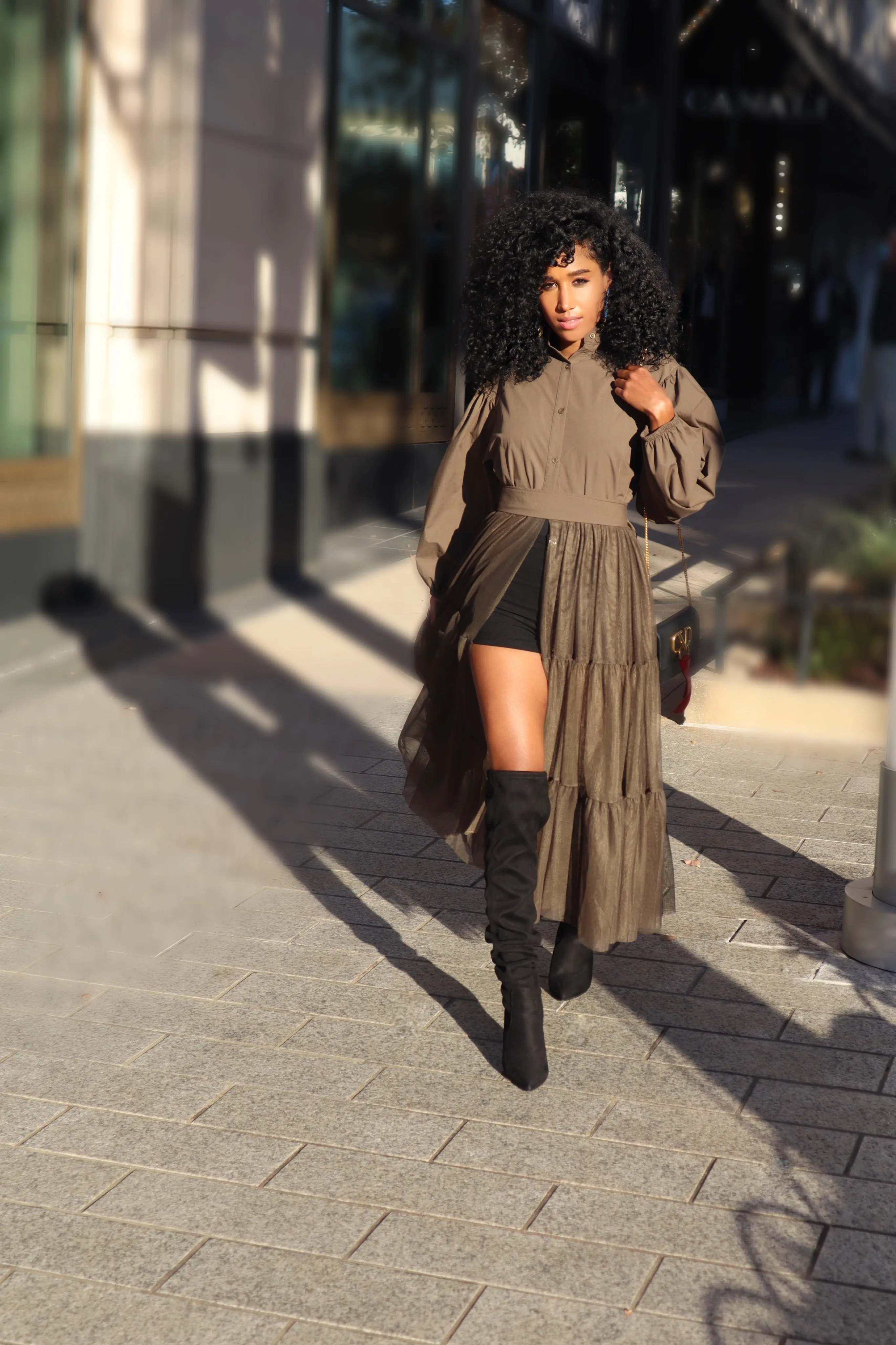 Olive Now! Tulle Top