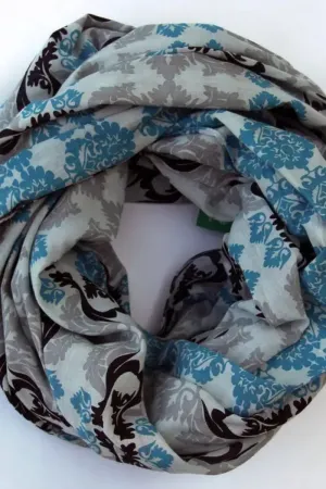 Organic Cotton Scarf Versailles Bleu Large