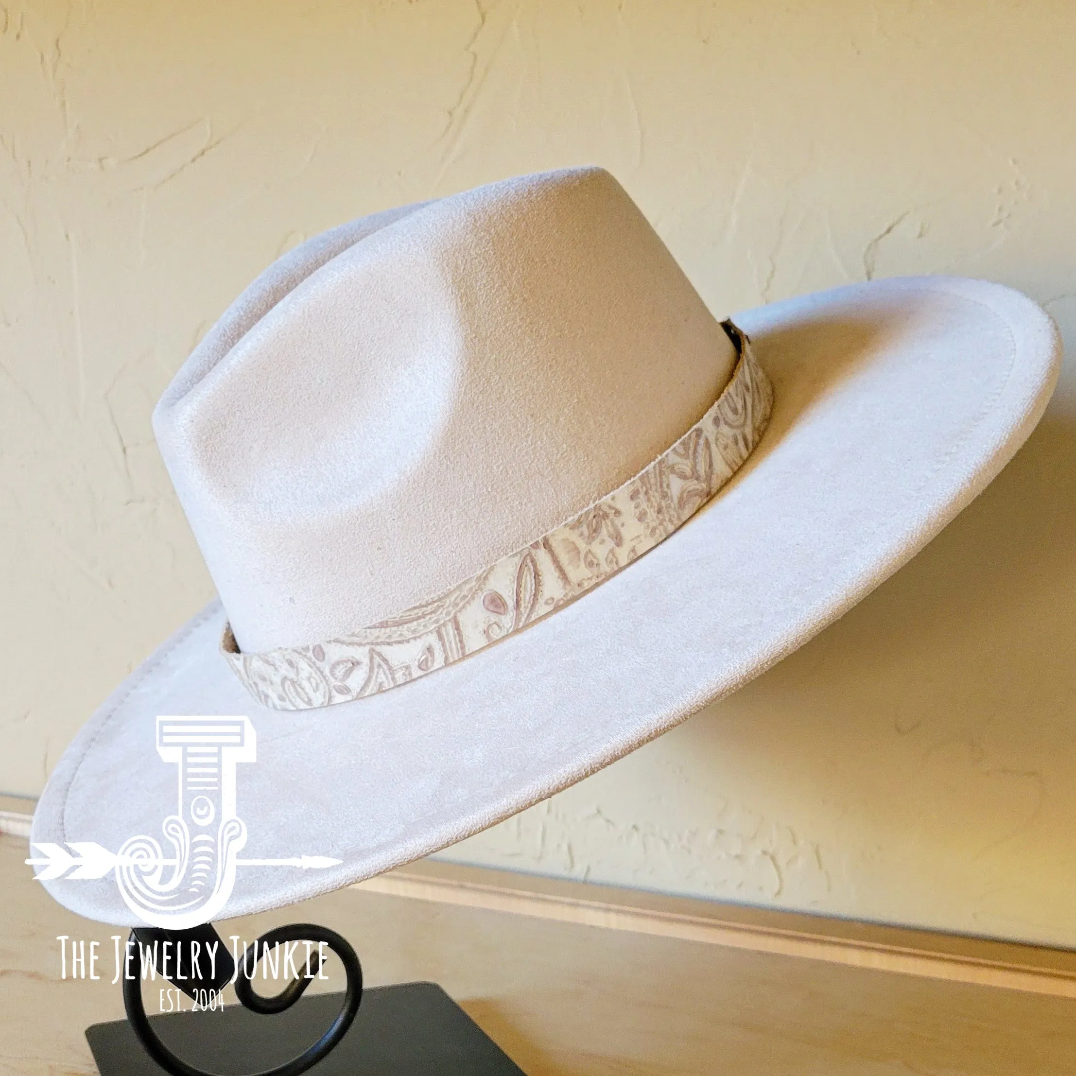 **Oyster Paisley Turquoise Embossed Leather Hat Band Only 950n