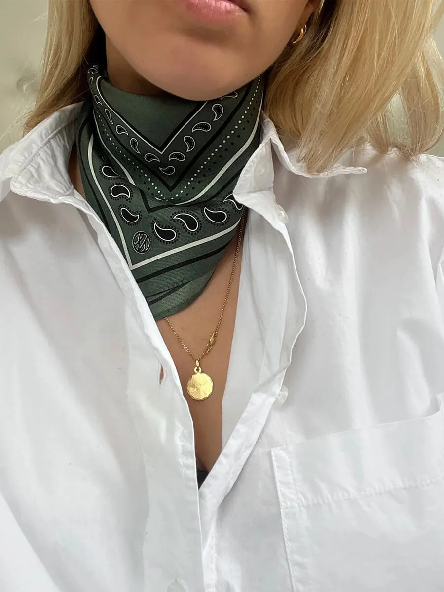 Paisley Scarf - Green - 50cm