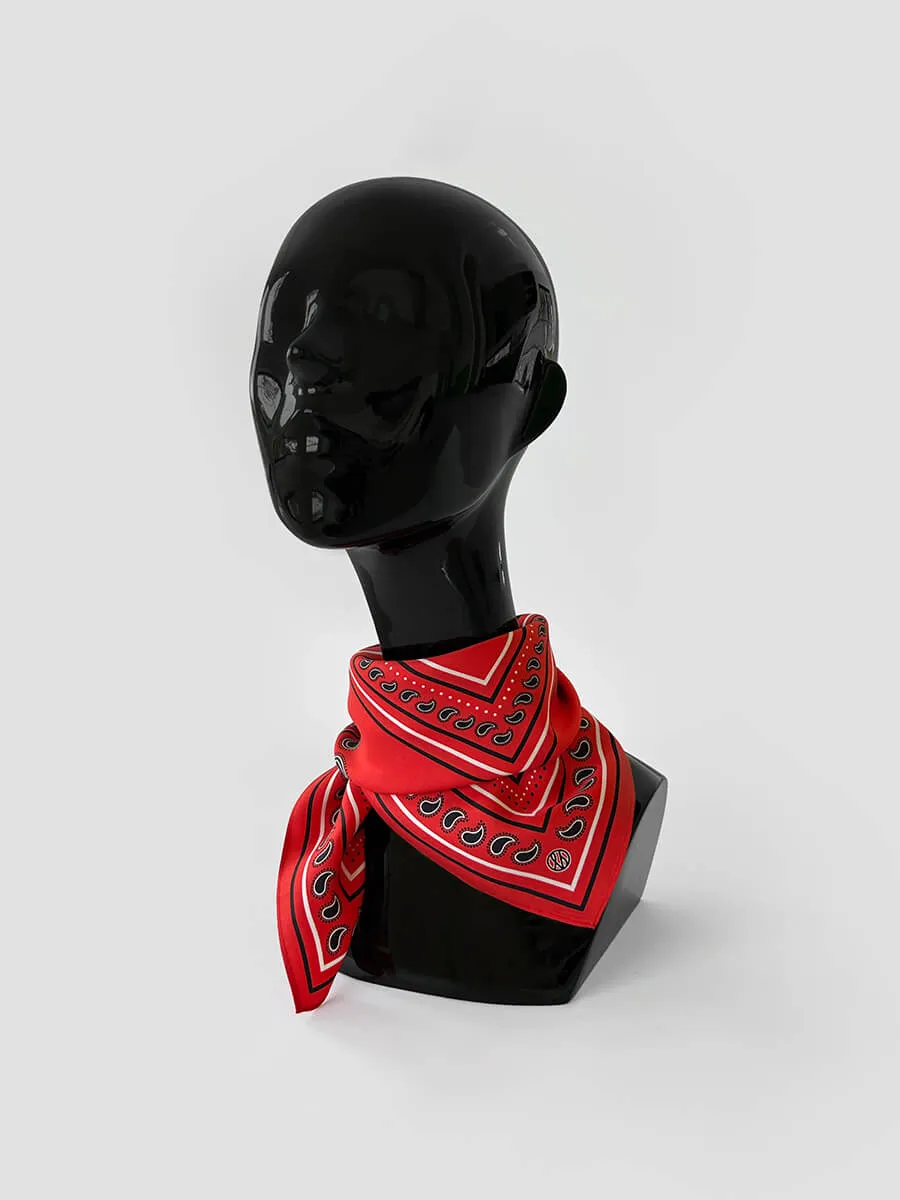 Paisley Scarf - Red - 50cm