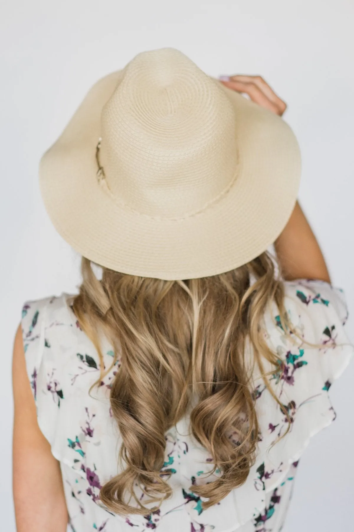 Paper Braid Cream Floppy Hat