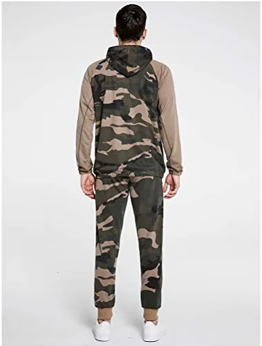 PASOK Men's Casual Tracksuit Set Long Sleeve Full-Zip Running Jogging Athletic Sweat Suits, Khaki, Small
