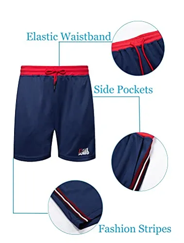 PASOK Men's Tracksuits 2 Piece Set Outfit Full Zip Jogging Sweatsuits Activewear Sport Suit (L, Short Style Navy)