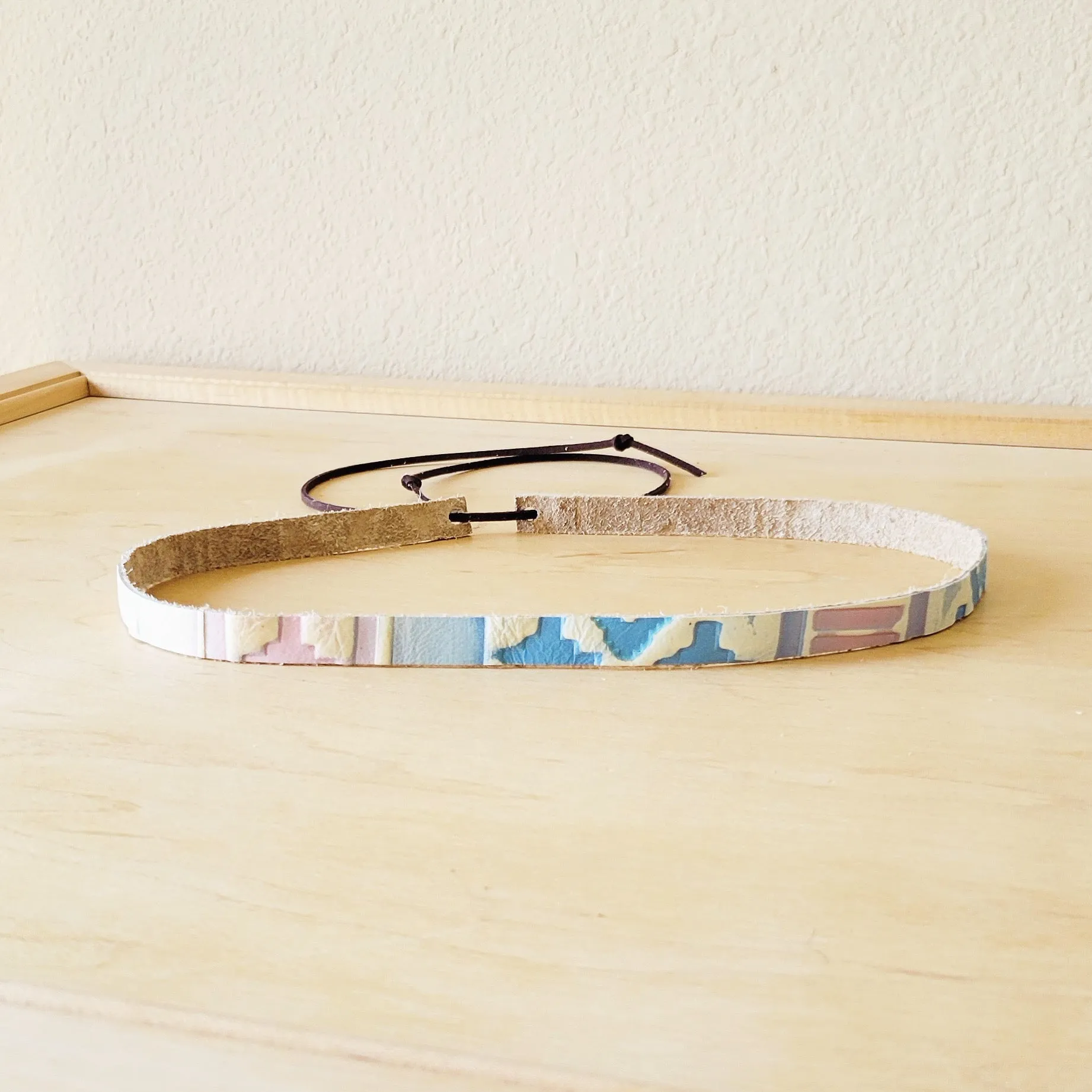 Pastel Navajo Embossed Leather Hat Band Only 950o