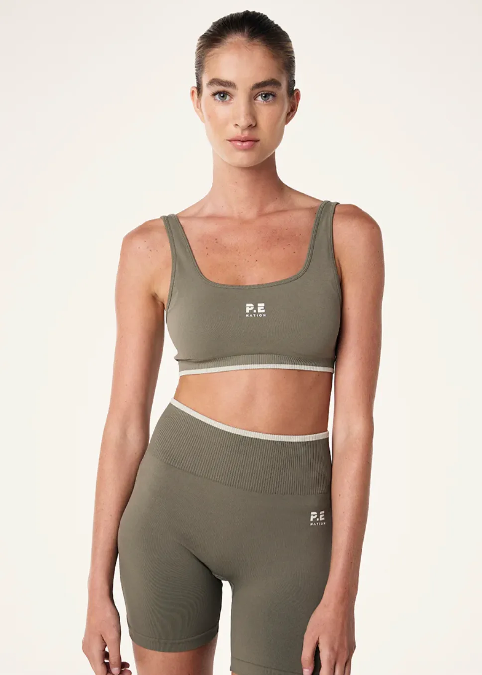 P.E NATION Restore Seamless 5" Bike Short - Khaki