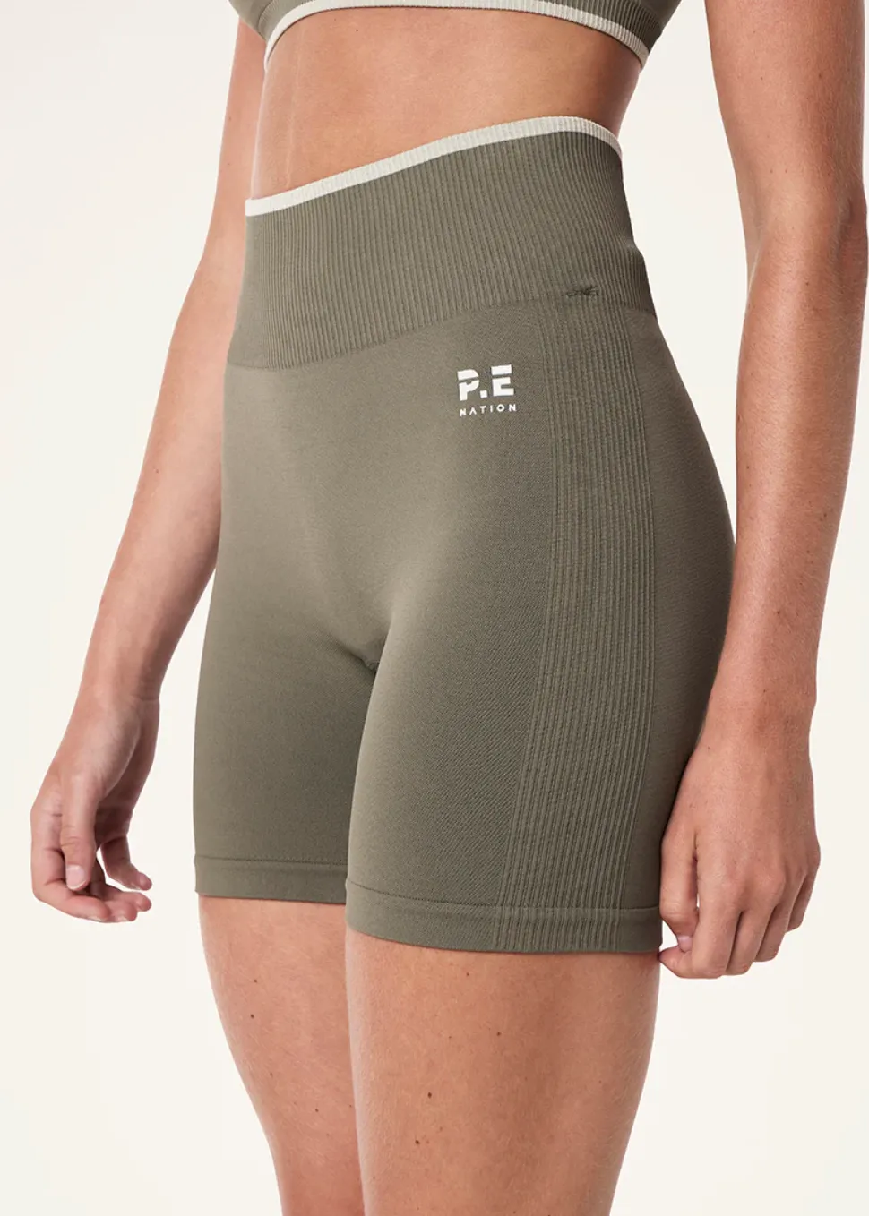 P.E NATION Restore Seamless 5" Bike Short - Khaki