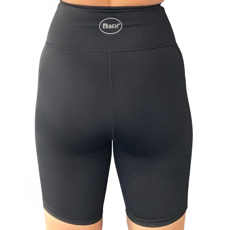 Peach Builder Black Midi Shorts