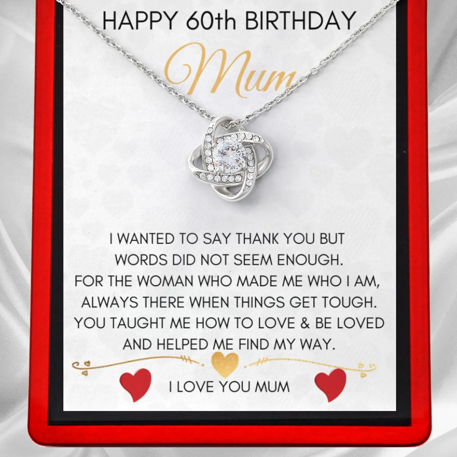 Personalised Mum's Birthday  - Love Knot Necklace
