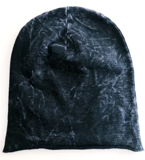 Petite Adult, Youth Beanie Hat, Black Mineral Wash