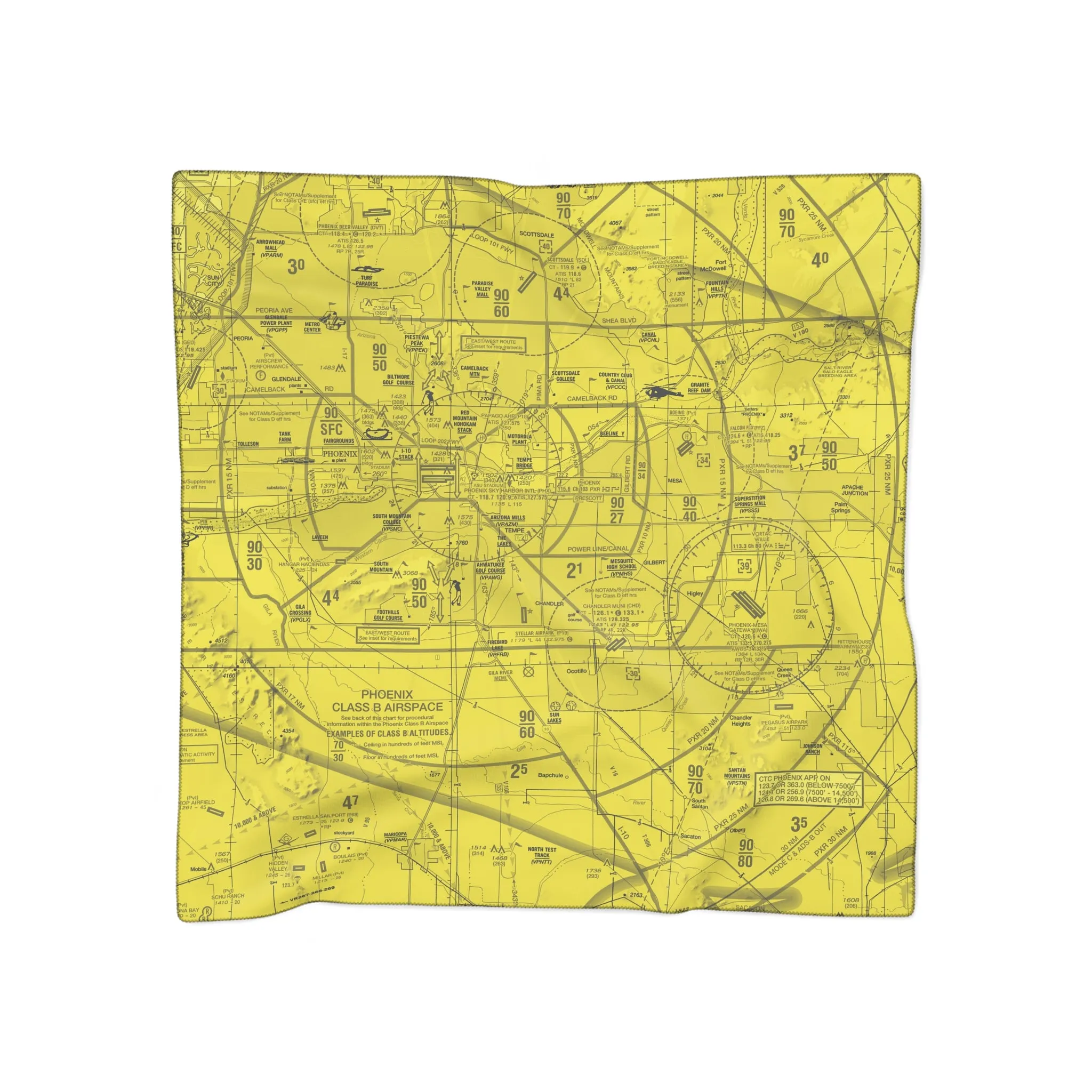 Phoenix TAC Chart poly scarf (yellow)
