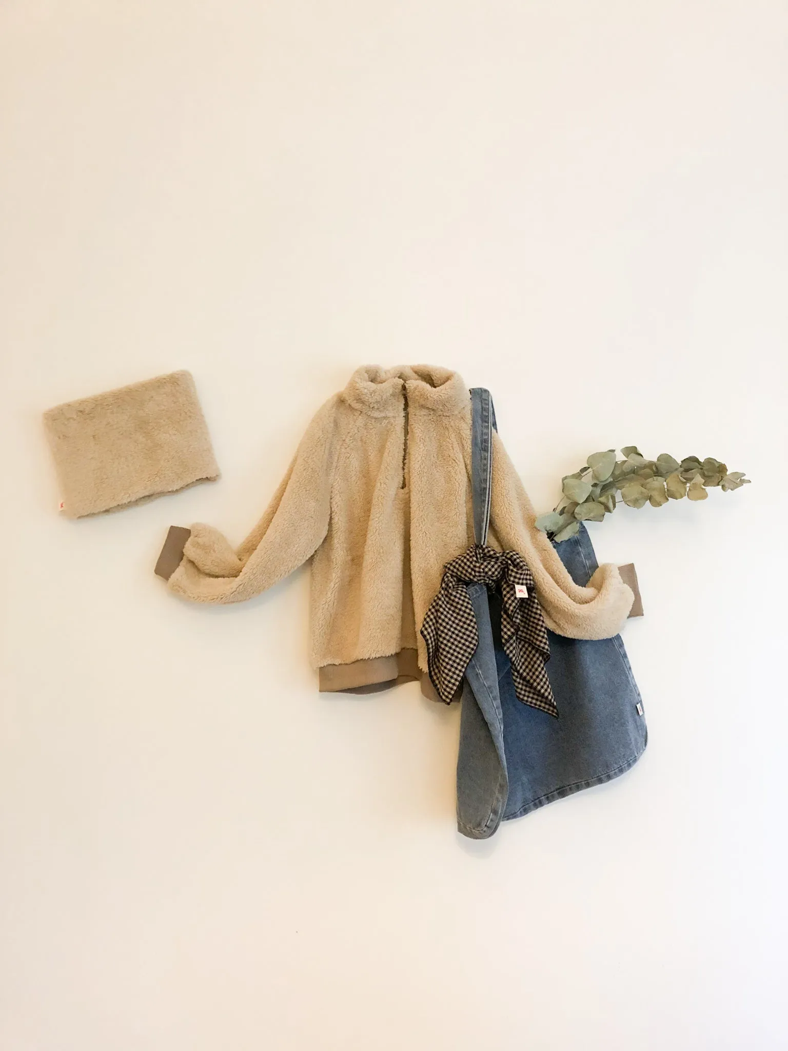 Pile Snood, Vichy Scarf & Jean Tote